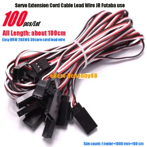100pcs 1000mm Servo Extension Cord Cable Lead Wire JR Futaba 26AWG for Toy plane - Picture 1 of 6