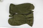Genuine Surplus Czech Fur Lined Mittens Gloves Winter Cold Weather Olive Green