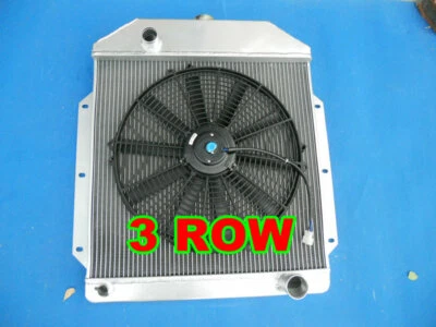 3 Row Aluminum Radiator & Fan For 1949 1950 1951 1952 1953 Ford V8 Cars Manual Foto 1 de 4