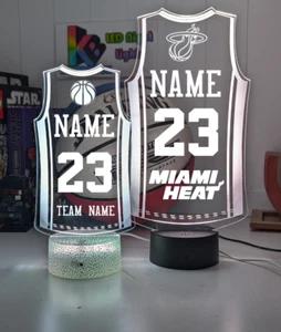 Basketball Personalised Singlet Jersey 3D LED Light Night Colour Changing Lamp - Picture 1 of 16