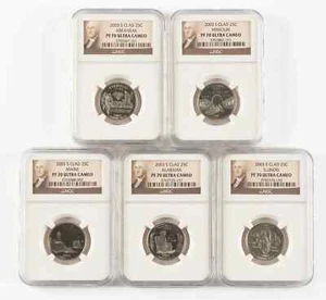 2003 S Clad Proof Set of 5 State Quarter - NGC PF 70 Ultra Cameo - Picture 1 of 2