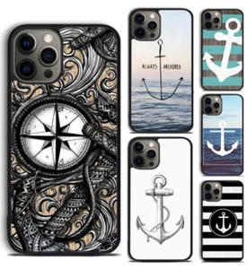 Anchor Compass nautical sail Coque Cover Case For Iphone 16 Pro Max 15 14 13 12 - Photo 1 sur 12