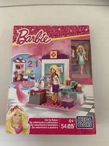 Mattel Mega Bloks Barbie Pet Vet to Sweet Baker 2 en 1 54 pièces jeu CNF95