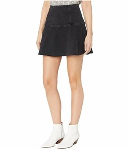 Falda Free People We The Free Talla 6 Denim Negro Desteñido Dobladillo Crudo Gótico Grunge Años 90 - Imagen 1 de 8