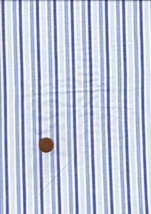 Camisa 100 % tela de algodón finamente tejida azul rayas blancas mosaico artesanal - Imagen 1 de 1