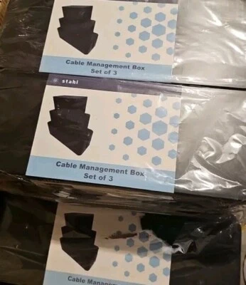 Stahl  Brand Set Of 3 Plastic Cable Management Box - Brand New Power Board Safe. - Image 1 of 4