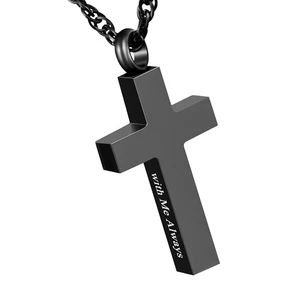 Cremation Cross Necklace for Ashes Stainless Steel Cross Urn Pendant Ashes Ho... - Picture 1 of 7