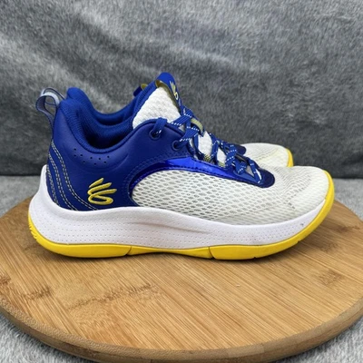 Under Armour Curry 30 Shoes Boys Size 5Y Blue White Yellow Basketball Sneakers - Image 1 of 4