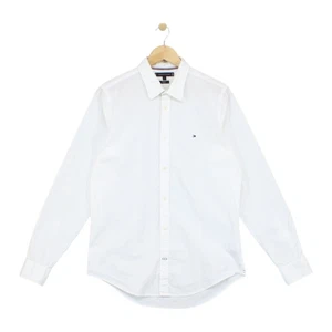Tommy Hilfiger Slim Fit Shirt Mens Size L White Stretch Cotton - Picture 1 of 15