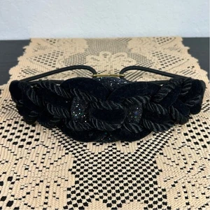 Cinturón De Colección - Cinturón Trenzado - Acento Negro Brillo - Pequeño - 26" Largo Capricho - Imagen 1 de 4