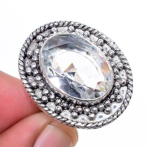 Weißer Topas Edelstein versilbert Schmuck Ring Gr.7,5 LR-6125 - Bild 1 von 5