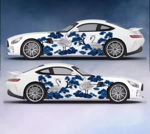 Diseño de flor de cisne; calcomanías JDM para automóviles; ajuste universal en ambos lados; Swan Sakura - Imagen 1 de 1