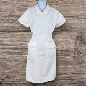 Vintage Dove Professional Apparel Nurses Uniform Dress 1985 Size M White Classic - Picture 1 of 10