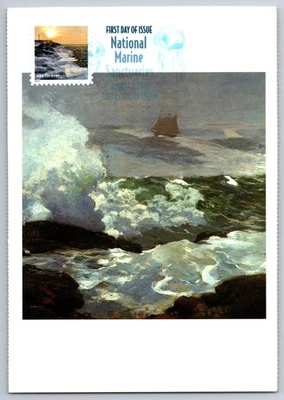 #5713p National Marine Sanctuaries Ice on Thunder Bay FDC Maxi Card w/DCP Cancel - Image 1 of 2