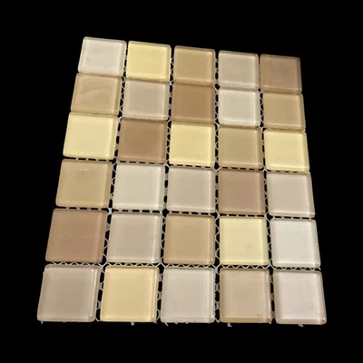 Multicolored Beige/Tan/Yellow/Brown Glass Mosaic Tiles-crafting/design projects  - Image 1 of 2