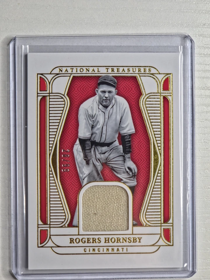 2025 Panini National Treasures Rogers Hornsby Patch Jersey /99 REDS - Image 1 of 2