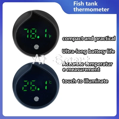 Aquarium Digital Thermometer LED Fish Tank Temperature Gauge with Touch Screen - Image 1 of 4