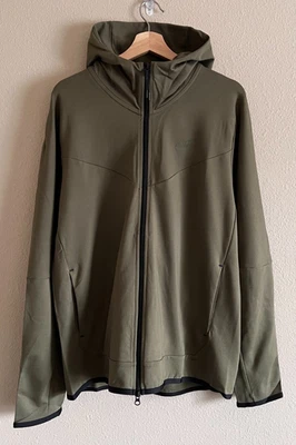 Sudadera con Capucha Ligera Cremallera Completa Nike Tech Fleece DX0822-222 Verde Para Hombre Talla Grande Foto 1 de 3