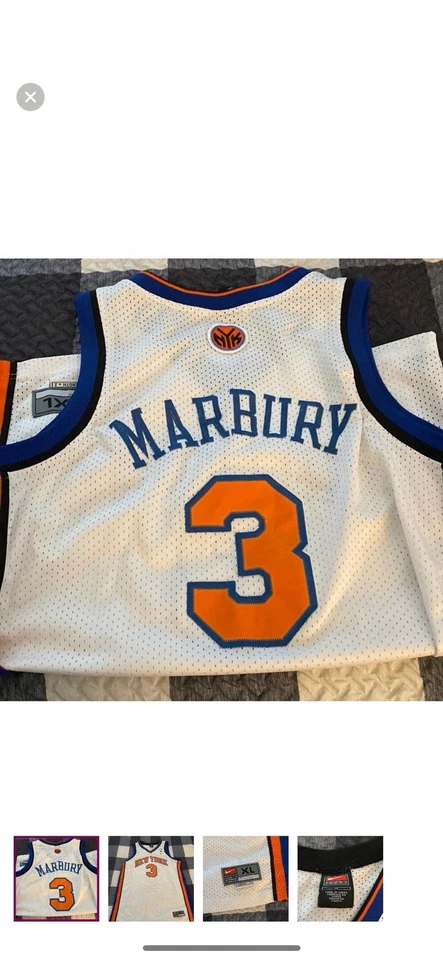 Camiseta New York Knicks Stephon Marbury YOUTH Blanca XL Nike  Foto 1 de 4
