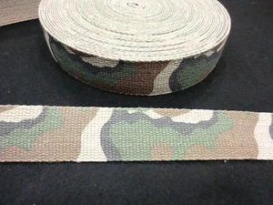1mt. CINGHIA TRACOLLA FETTUCCIA PER TRACOLLE E CINTURE IN COTONE h cm 4 MILITARE - Picture 1 of 1