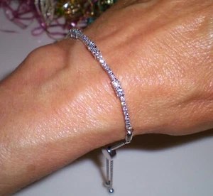 KAY *EVER US* 14K White Gold 1ct Diamond Bolo Bracelet ๐ $ 2,999 GORGEOUS! - Picture 1 of 24