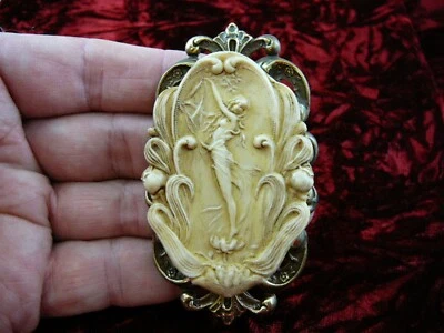 CL25-4 женщина леди фея озера дерево белый камео булавка подвеска брошь ожерелье - Изображение 1 из 2