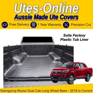 Checker Plate Rubber Mat For Ssangyong Musso Dual Cab Long Wheel Base: 2018-Curr - Picture 1 of 2
