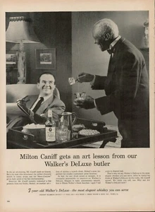 1955 Whiskey Walkers Deluxe Vintage Print Ad 50s Milton Caniff Steve Canyon Ice - Picture 1 of 9