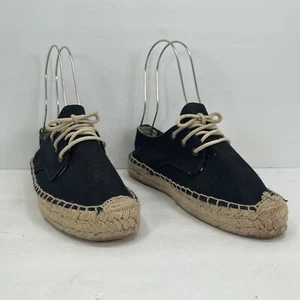 Soludos Damenschuhe Größe 6 schwarz Canvas-Espadrille-Slipper geflochtene Jute-Slipper - Bild 1 von 6