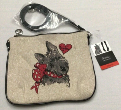 Bandolera BRIGHTON "Scottie" de lona brillante con correa de cuero negro desmontable nueva con etiquetas Foto 1 de 4