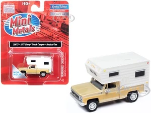 1977 CHEVROLET FLEETSIDE PICKUP W/CAMPER BEIGE 1/87 (HO) MODEL BY CMW 30673 - Picture 1 of 2