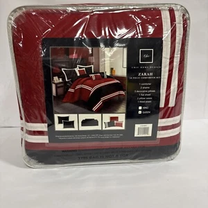 Zarah Colorblock Size Comforter Set, 10-Piece King Bedding Set with Queen Red - Picture 1 of 3