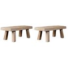  2 Pieces Wooden Display Stool Shower Footstools Small Base Child Toddler
