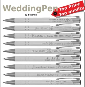50 STÜCK METALL Kugelschreiber inkl Gravur und Etui als Hochzeit Gastgeschenk. - Bild 1 von 12