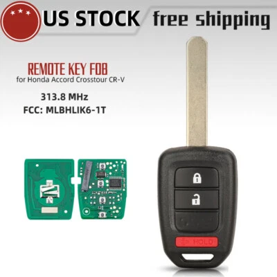 2013-2015 for Honda Accord Crosstour CR-V Remote Head Key Fob FCC# MLBHLIK6-1T Foto 1 de 4