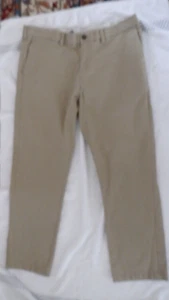 PANTS MENS GEORGE KHAKIS CHINOS 36X30 BEIGE COTTON - Picture 1 of 2