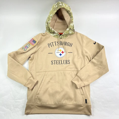 Nike Dri Fit Pittsburgh Steelers Hoodie Pullover NFL Salute to Service Medium Cover
