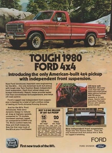 1980 Ford Pickup Truck - 4x4 Ranger F-150 Model - Giant Boulder - Print Ad Photo - Picture 1 of 1