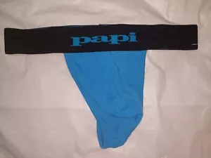 PAPI MENS UNDERWEAR THONG COLOR AQUA SIZE MEDIUM M - Picture 1 of 3