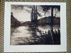 "Auderghem/Belgique" Grande eau forte de Maurice Flament (1884-1968) signée - Foto 1 di 5