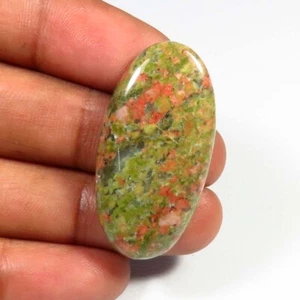 Handmade Unakite Oval Smooth Gemstone 35x18mm Natural unakite Cabochon DIY UK-72 - Picture 1 of 4