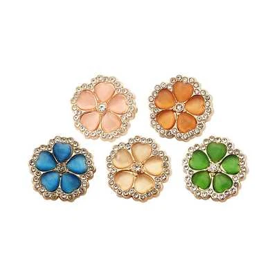 5pcs Flower Shape Metal Buttons Vintage Style for Clothing Sewing Crafts 18-25mm - Image 1 of 4