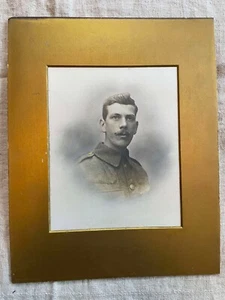 Vintage WW1 English Army Officer Mounted Portrait Photograph. Photo. - Picture 1 of 9