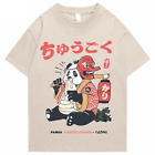 2023 Japanese Streetwear T Shirt Men Hip Hop Funny Fat Panda Samurai T-Shirt Sum