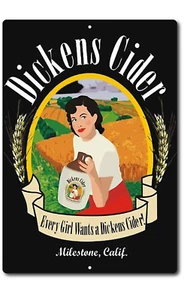 Vintage Retro Tin Sign door Wall Decor Metal Bar Pub Poster Funny Dickens Cider - Picture 1 of 5