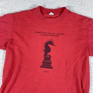 Vintage 80's Chess Hampton Roads T-Shirt Mens Large Red 1985 Philadelphia USA - Picture 1 of 15