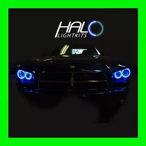 Anneaux De Phare Halo Angel Eyes Plasma Bleu DODGE CHARGER 2006-2010 Par ORACLE - Picture 1 of 6