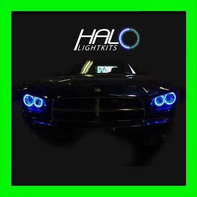 2006-2010 Dodge Ladegerät Blau Plasma Scheinwerfer Halo Engel Augen Ringe Von - Bild 1 von 4
