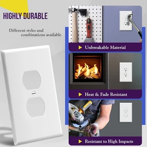 Duplex Receptacle Outlet Wall Plate, Jumbo Outlet Covers, Gloss Finish, Oversiz - Picture 1 of 8