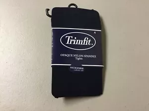 Collant morbido vellutato microfibra opaco Trimfit nuovo con etichette taglia media blu navy #566U - Foto 1 di 3